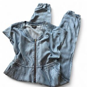Bebe Vintage Light Blue Denim Jumpsuit L